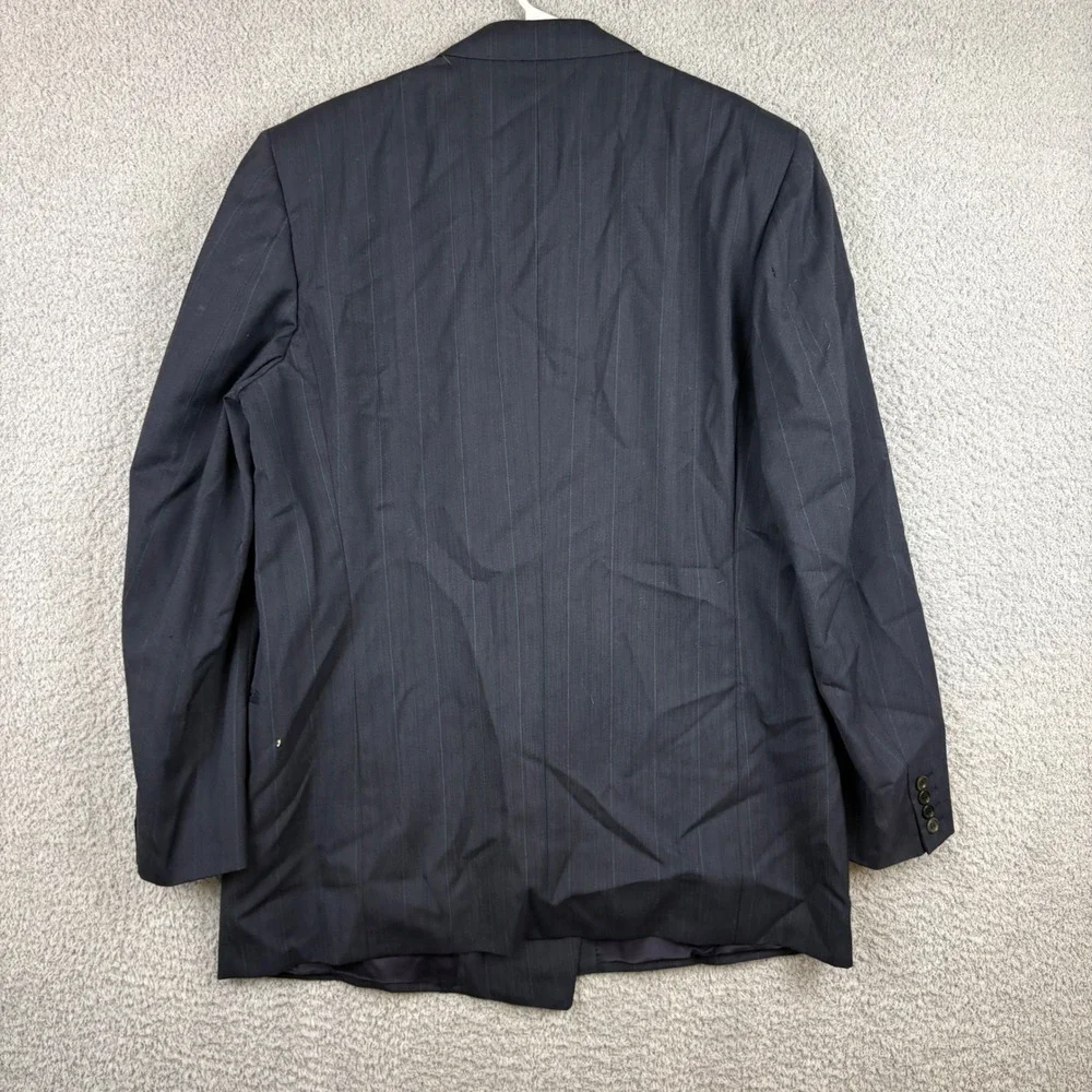 Canali Blazer Mens 46 Gray Pinstripe Double Breasted Wool Sport Coat Italy Y2K
